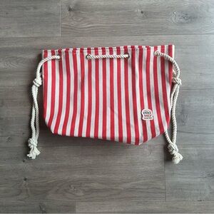 EltaMD Red and Beige Striped Beach Tote